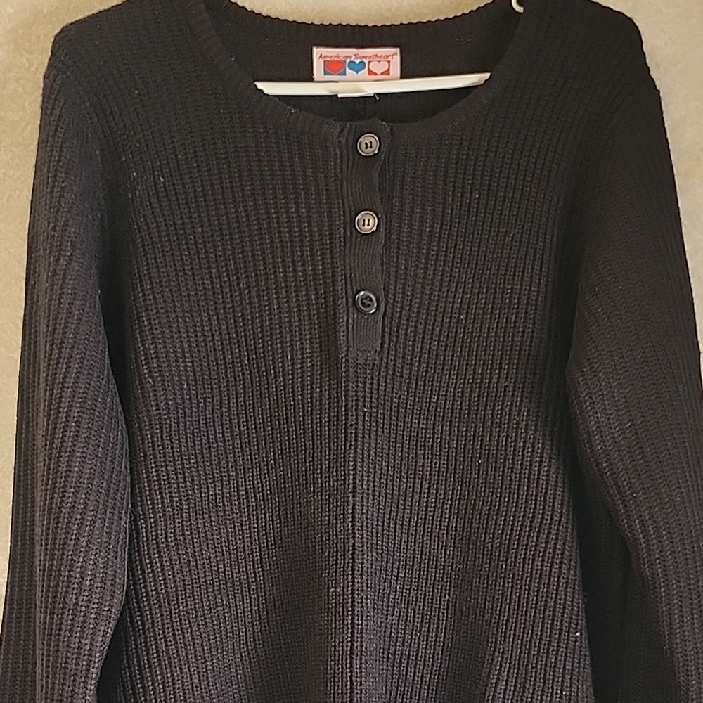 Elegant Black Button-Up Women's Cardigan - Picture 4 of 4
